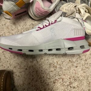 On Running Women's White and Pink Sneakers